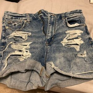 Curvy high rise shortie size 4 American eagle jean shorts